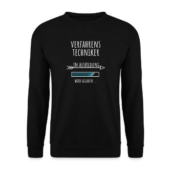 Process Engineer Studies Profession Training - Unisex Sweatshirt - black - Front - Alina (178cm) & Michal (187cm)