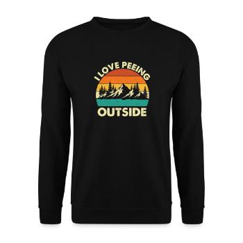 I Love Peeing Outside Funny Hiking Nature Quote - Sweat-shirt Unisexe - noir - Devant - Alina (178cm) & Michal (187cm)