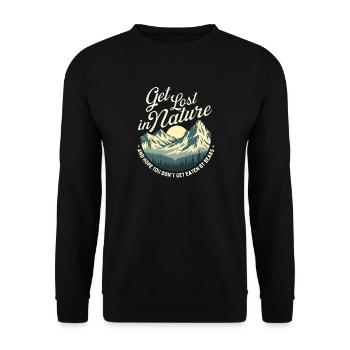 Get Lost In Nature Hope You Don’t Get Eaten Funny - Unisex Sweatshirt - black - Front - Alina (178cm) & Michal (187cm)