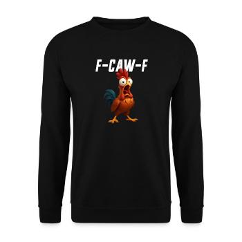 F-Caw-F Huhn Lustiges Huhn FCAWF F Caw F - Unisex Pullover - Schwarz - Vorne - Alina (178cm) & Michal (187cm)
