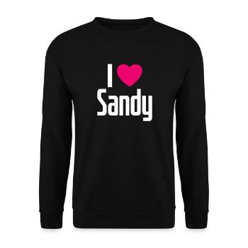 J’aime Sandy Pink Heart J’aime Sandy - Sweat-shirt Unisexe - noir - Devant - Alina (178cm) & Michal (187cm)