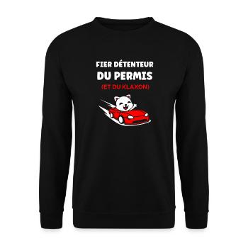 Driver's license humor - Unisex Sweatshirt - black - Front - Alina (178cm) & Michal (187cm)