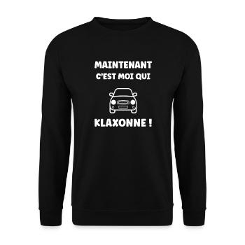 Humour permis de conduire - Sweat-shirt Unisexe - noir - Devant - Alina (178cm) & Michal (187cm)