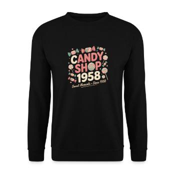 Vintage Süßwaren Werbung - Unisex Pullover - Schwarz - Vorne - Alina (178cm) & Michal (187cm)