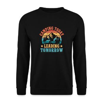 Girl Scout Leader Camping Today Scout - Unisex Pullover - Schwarz - Vorne - Alina (178cm) & Michal (187cm)