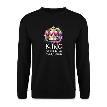 King of everything with attitude and style - Unisex Sweatshirt - black - Front - Alina (178cm) & Michal (187cm)