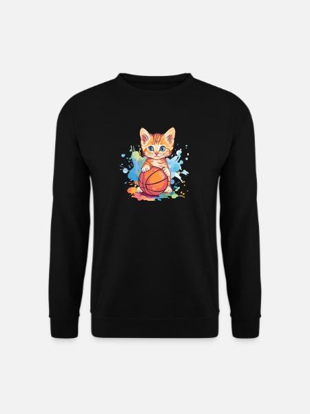 Cat ball in basketball style - Unisex Sweatshirt - black