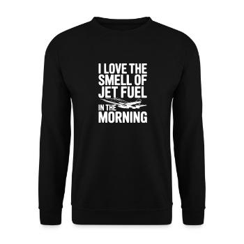 I Love the Smell of Jet Fuel in the Morning - Unisex Sweatshirt - black - Front - Alina (178cm) & Michal (187cm)