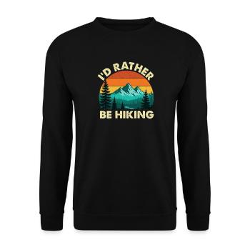 I'd Rather Be Hiking Funny Outdoor Enthusiast - Unisex Sweatshirt - black - Front - Alina (178cm) & Michal (187cm)