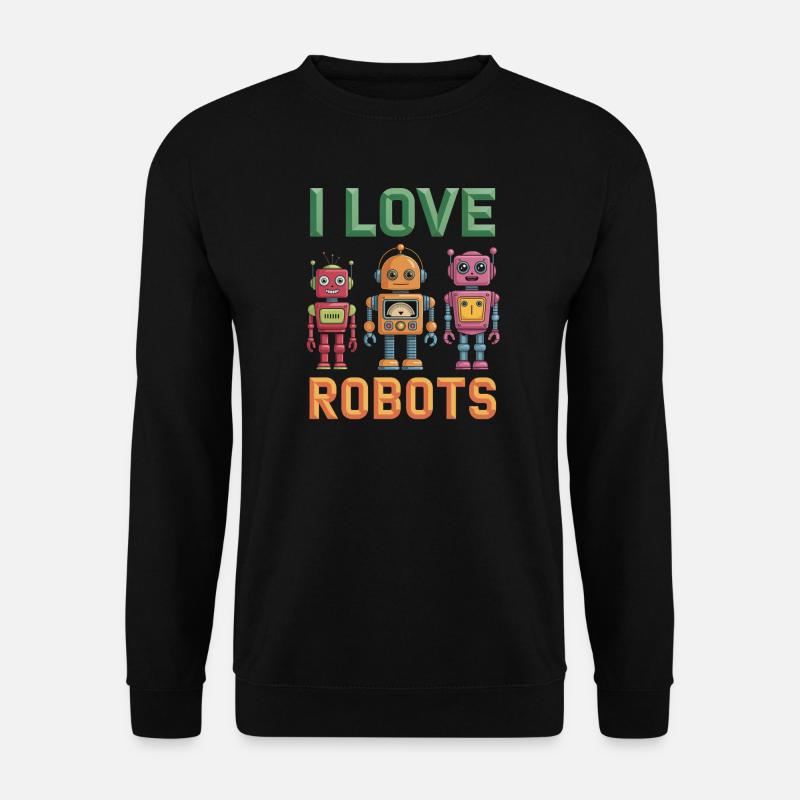 Retro Roboter - Unisex Pullover - Schwarz