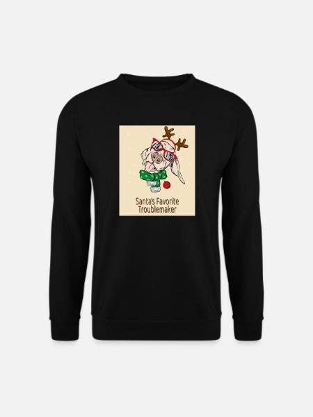 Santa's Favorite Troublemaker – Funny Dog - Unisex Sweatshirt - black