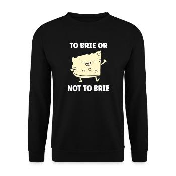 Humour fromage brie - Sweat-shirt Unisexe - noir - Devant - Alina (178cm) & Michal (187cm)