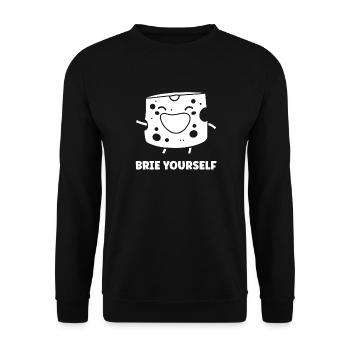 Humour fromage brie - Sweat-shirt Unisexe - noir - Devant - Alina (178cm) & Michal (187cm)