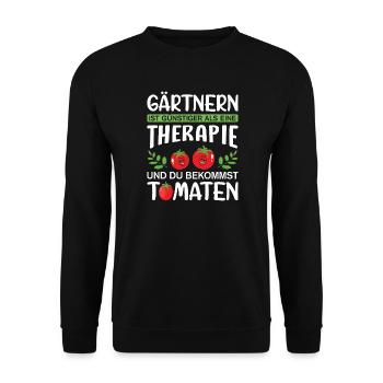 Garden Gardener Gardening Gardening Gardening Gardening - Unisex Sweatshirt - black - Front - Alina (178cm) & Michal (187cm)