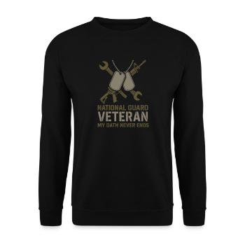 Army Veteran National Guard Veteran in - Unisex Sweatshirt - black - Front - Alina (178cm) & Michal (187cm)