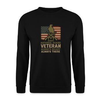 Army Veteran National Guard Veteran in - Unisex Sweatshirt - black - Front - Alina (178cm) & Michal (187cm)