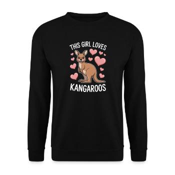 Kangaroo Saying Girl Funny Kangaroo Gift - Unisex Sweatshirt - black - Front - Alina (178cm) & Michal (187cm)