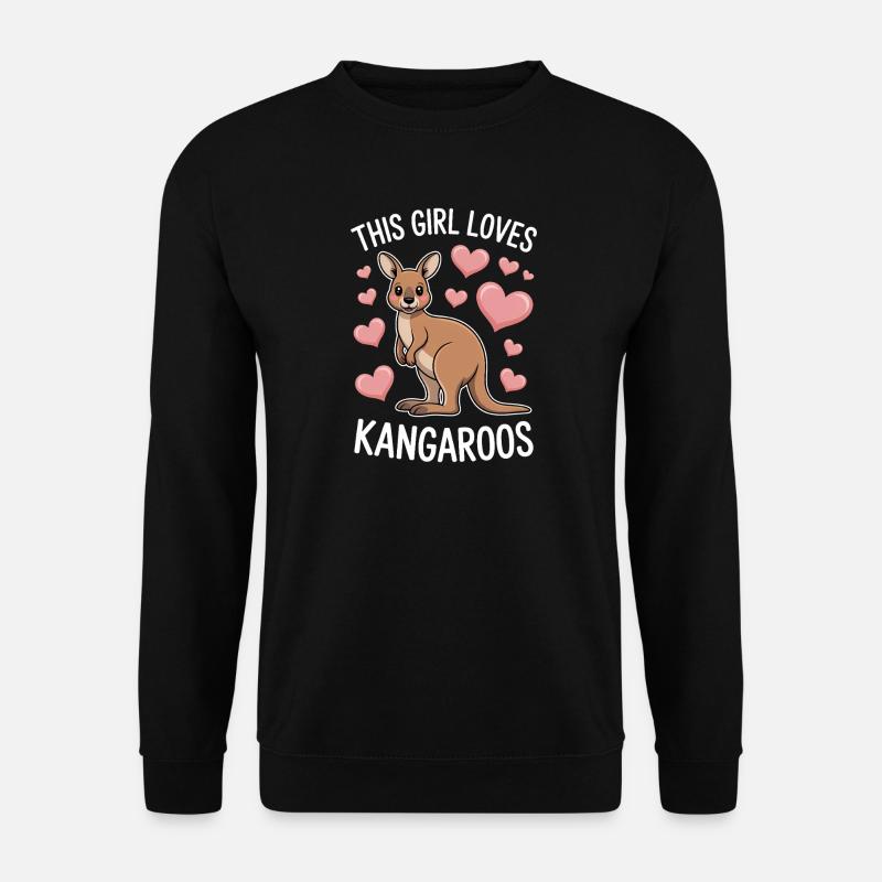 Kangaroo Spruch Mädchen Lustige Kangaroo Geschenk - Unisex Pullover - Schwarz