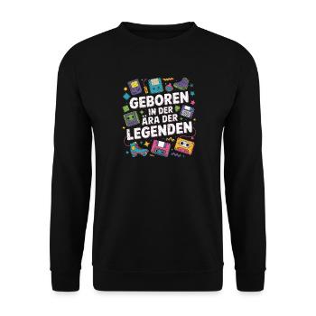 Geboren in der Ära der Legenden - Unisex Pullover - Schwarz - Vorne - Alina (178cm) & Michal (187cm)