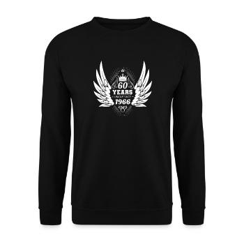 60 Years Unique Vintage Angel Crown Wings - Unisex Sweatshirt - black - Front - Alina (178cm) & Michal (187cm)