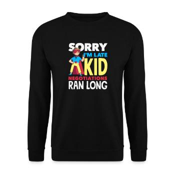 Sorry I'm late. - Unisex Sweatshirt - black - Front - Alina (178cm) & Michal (187cm)