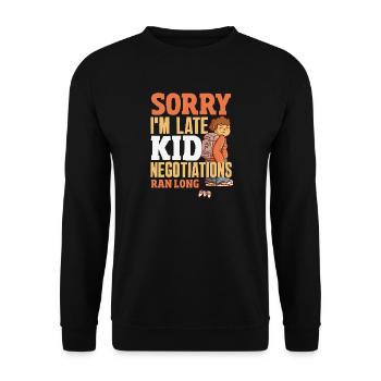 Sorry I'm late. - Unisex Sweatshirt - black - Front - Alina (178cm) & Michal (187cm)