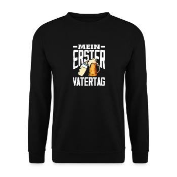 Drôle de cadeau de fête des pères papa bière - Sweat-shirt Unisexe - noir - Devant - Alina (178cm) & Michal (187cm)