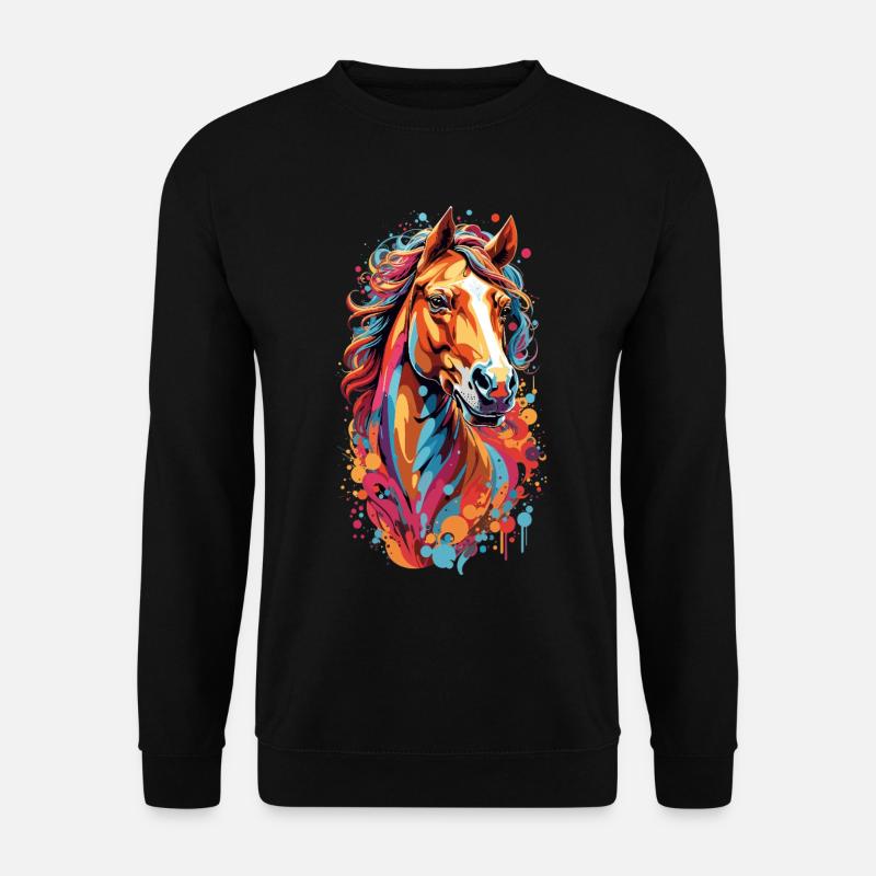 Tempête de couleurs Tête de cheval - Sweat-shirt Unisexe - noir