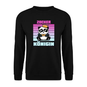 Gamer Queen gamen - Unisex Sweatshirt - black - Front - Alina (178cm) & Michal (187cm)