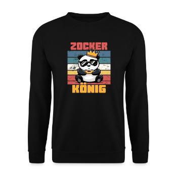 Gambler King Crown gaming - Unisex Sweatshirt - black - Front - Alina (178cm) & Michal (187cm)