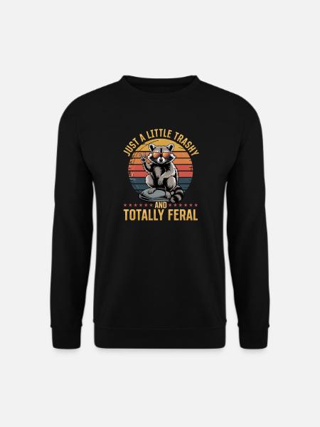 Funny Raccoon - Unisex Pullover - Schwarz