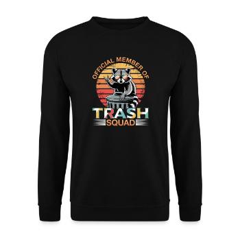 Funny Raccoon - Unisex Pullover - Schwarz - Vorne - Alina (178cm) & Michal (187cm)