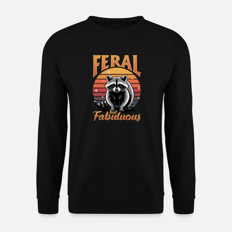 Funny Raccoon - Unisex Pullover - Schwarz
