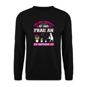 Garden Gardener Gardening Gardening Gardening Gardening - Unisex Sweatshirt - black - Front - Alina (178cm) & Michal (187cm)