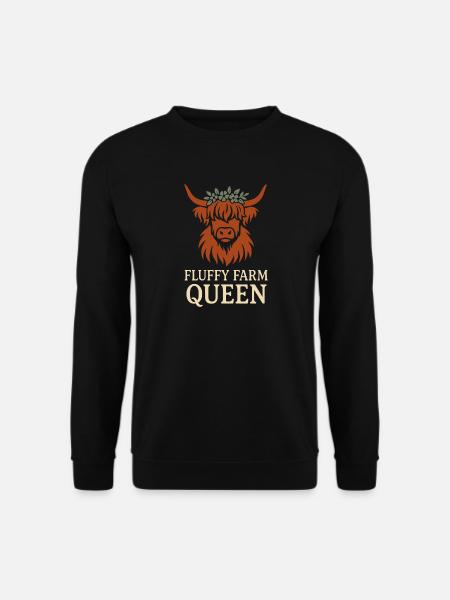 Highland Cow Rustikales Tier Niedliches - Unisex Pullover - Schwarz