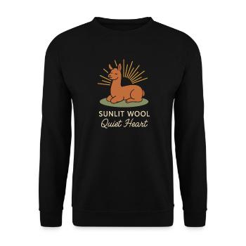 Cottagecore Lama Esthétique Mignon Animal de la Ferme - Sweat-shirt Unisexe - noir - Devant - Alina (178cm) & Michal (187cm)