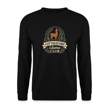 Cottagecore Llama Aesthetic Cute Farm Animal - Unisex Sweatshirt - black - Front - Alina (178cm) & Michal (187cm)