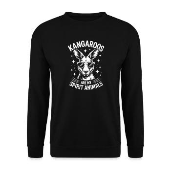 Kangaroo Saying Kangaroo Funny Kangaroo Gift - Unisex Sweatshirt - black - Front - Alina (178cm) & Michal (187cm)