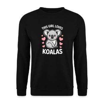 Koala Spruch Mädchen Lustiges Koala Geschenk - Unisex Pullover - Schwarz - Vorne - Alina (178cm) & Michal (187cm)