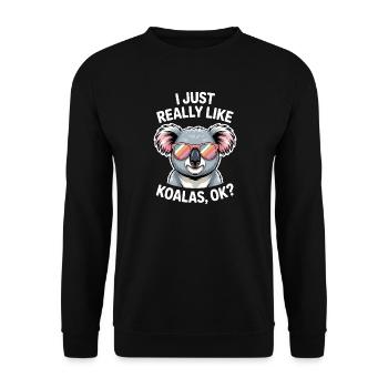 Koala Spruch Koalas Lustiges Koala Geschenk - Unisex Pullover - Schwarz - Vorne - Alina (178cm) & Michal (187cm)