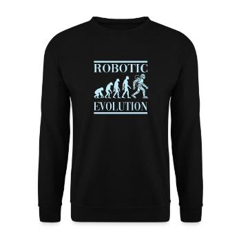 Roboter Evolution Fortschritt Mensch Zukunft - Unisex Pullover - Schwarz - Vorne - Alina (178cm) & Michal (187cm)