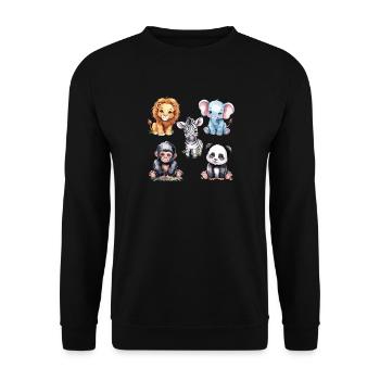 Amis mignons des animaux de la jungle pour les chambres d’enfants - Sweat-shirt Unisexe - noir - Devant - Alina (178cm) & Michal (187cm)