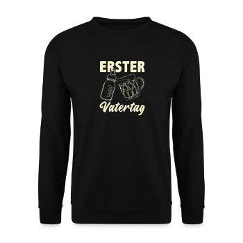 Drôle de cadeau de fête des pères papa bière - Sweat-shirt Unisexe - noir - Devant - Alina (178cm) & Michal (187cm)