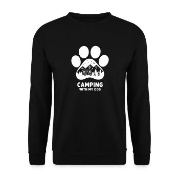 Camping With Dog Camper - Unisex Sweatshirt - black - Front - Alina (178cm) & Michal (187cm)