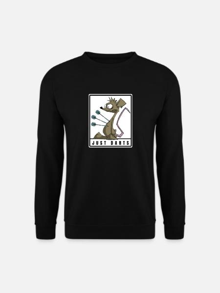 Funny darts comic motif. JUST DARTS - Unisex Sweatshirt - black