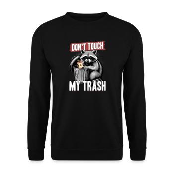 Funny Raccoon - Unisex Pullover - Schwarz - Vorne - Alina (178cm) & Michal (187cm)