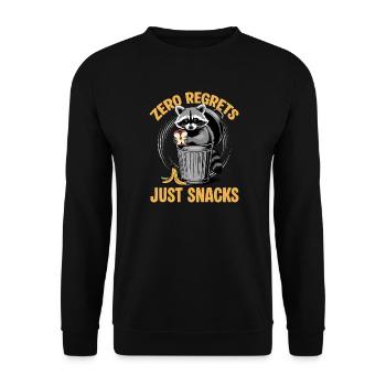 Funny Raccoon - Unisex Pullover - Schwarz - Vorne - Alina (178cm) & Michal (187cm)