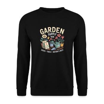Vintage Garden Advertising - Unisex Sweatshirt - black - Front - Alina (178cm) & Michal (187cm)