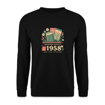Vintage Garden Advertising - Unisex Sweatshirt - black - Front - Alina (178cm) & Michal (187cm)