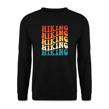 Hiking Hiker Mountaineer Gift - Unisex Sweatshirt - black - Front - Alina (178cm) & Michal (187cm)